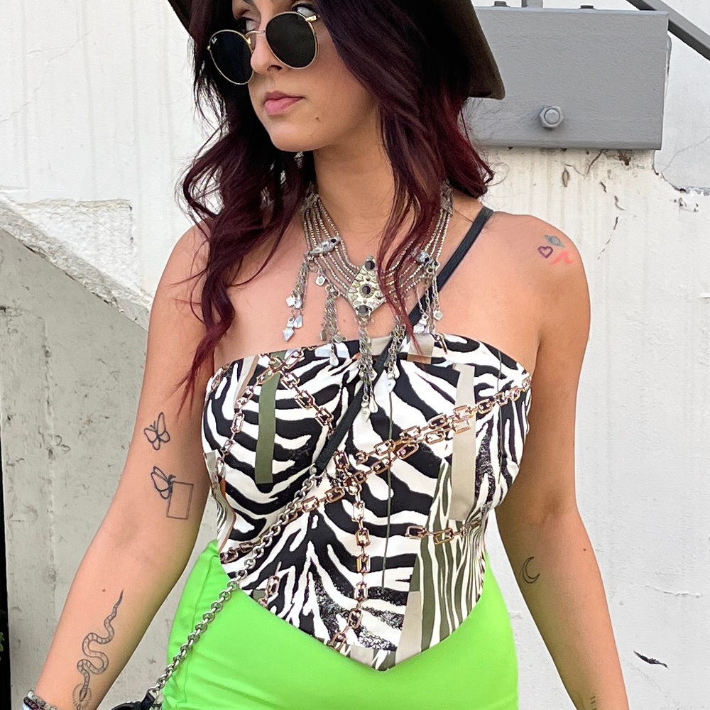 Revolve Sophia Bandana Top in Zebra Chain
